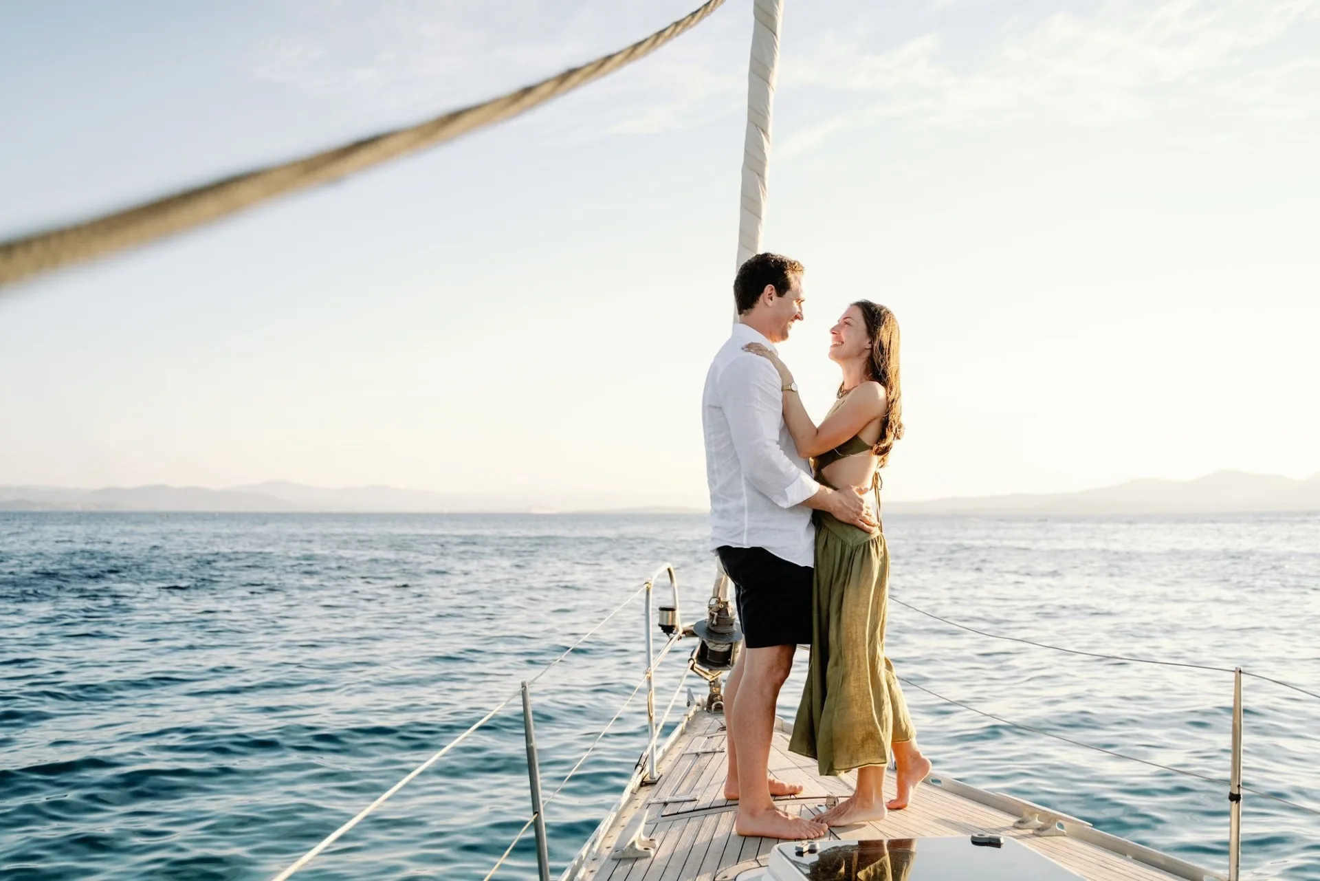 proposing on yacht